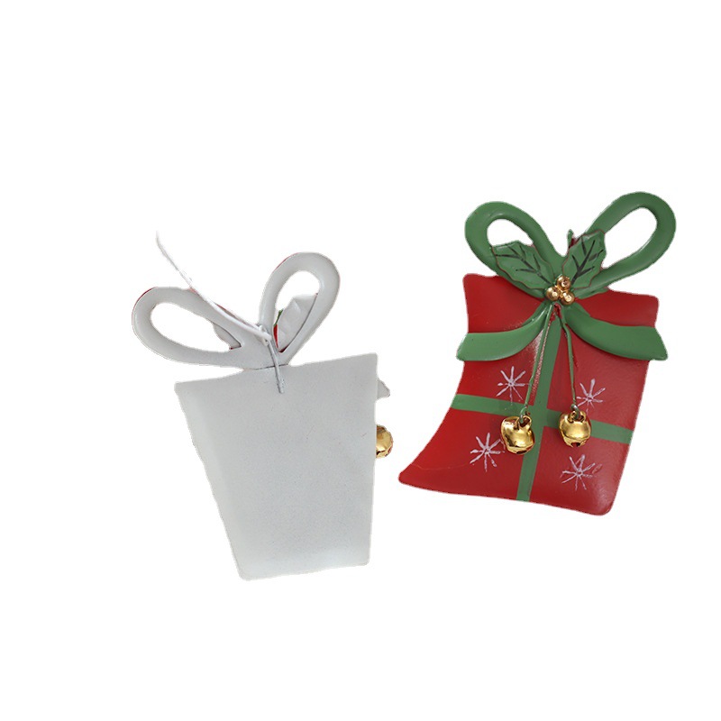 2022 nuevos productos decoraciones navideñas colgantes de hierro forjado bolsas de regalo campana decoración accesorios colgantes de árbol de Navidad