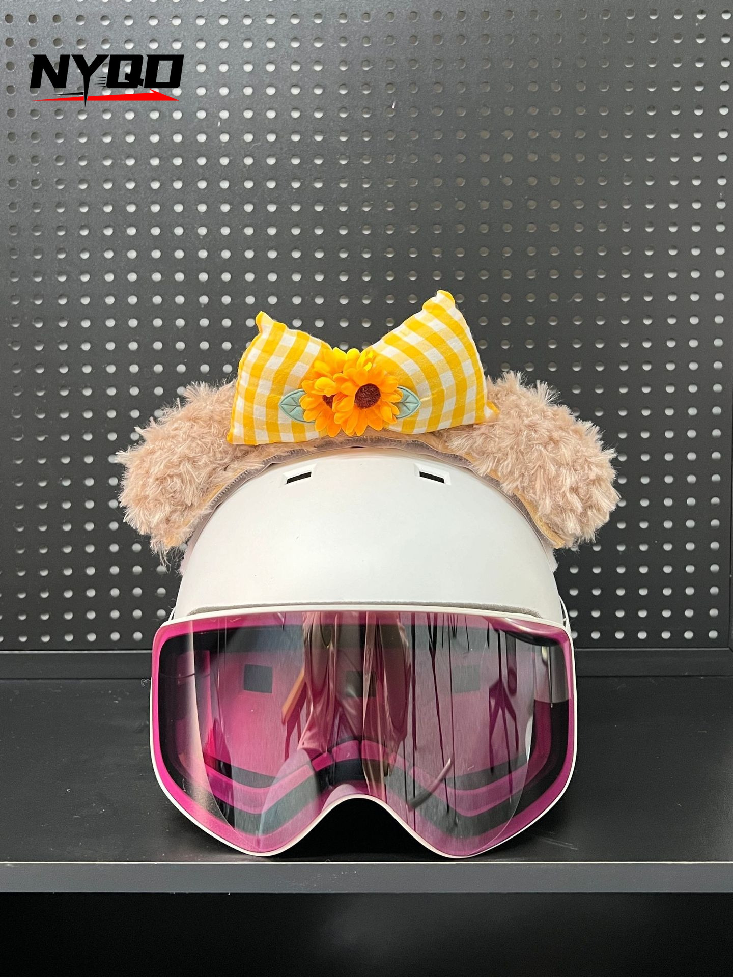Ski Helmet Decoration Cartoon Plush Bunny Ears Stickers Motorcycle Electric Vehicle Full Helmet Accessories