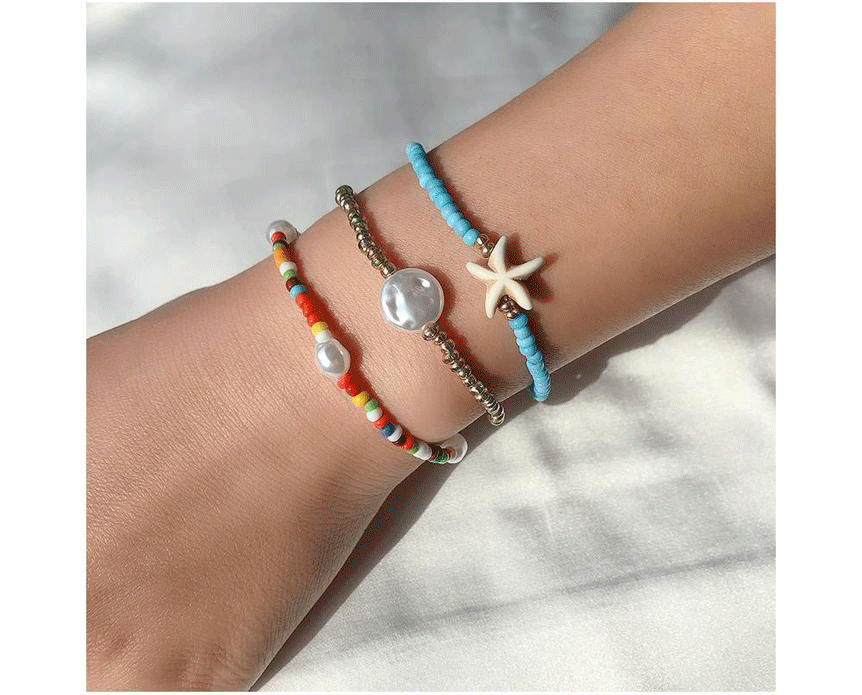 Retro Starfish Imitation Pearl Women's Bracelets display picture 1