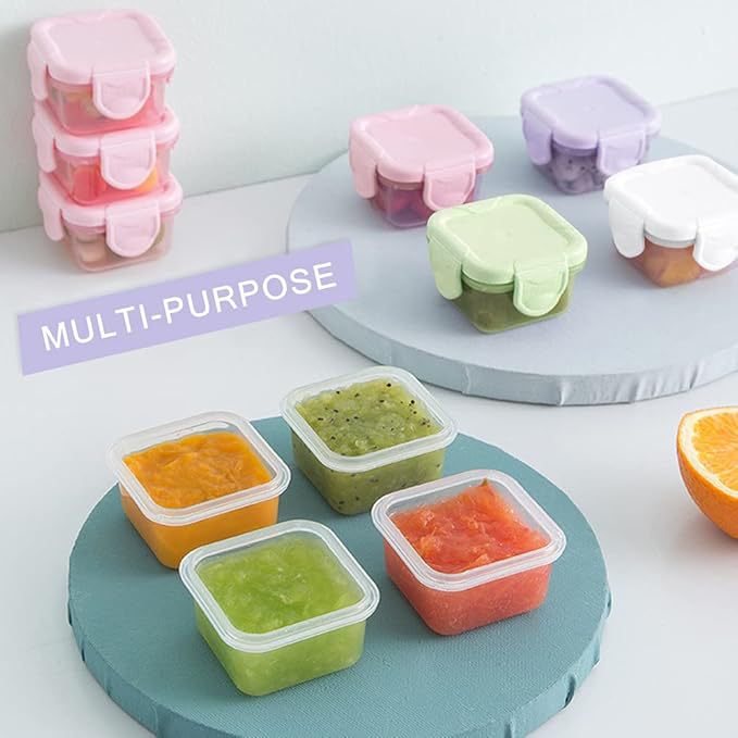 Mini Food Supplement Box with Lid, Candy-Colored Crisper, Baby Small Sealed Food Frozen Sealed Sample Retention Box
