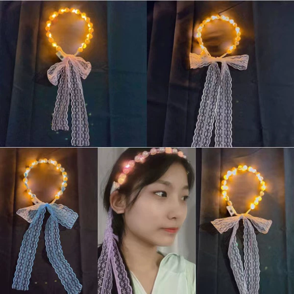 Warm lamp-mixed batch of lace pearl hair hoop