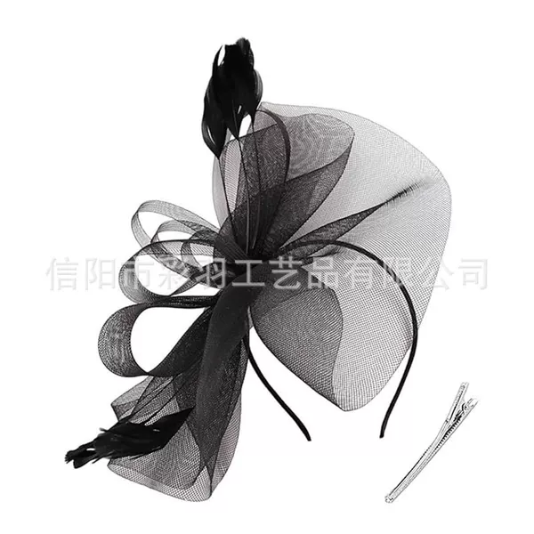 European and American bridal veil hair accessories, wedding bow, top hat, head flower, photo shoot feather mesh headpiece, headband