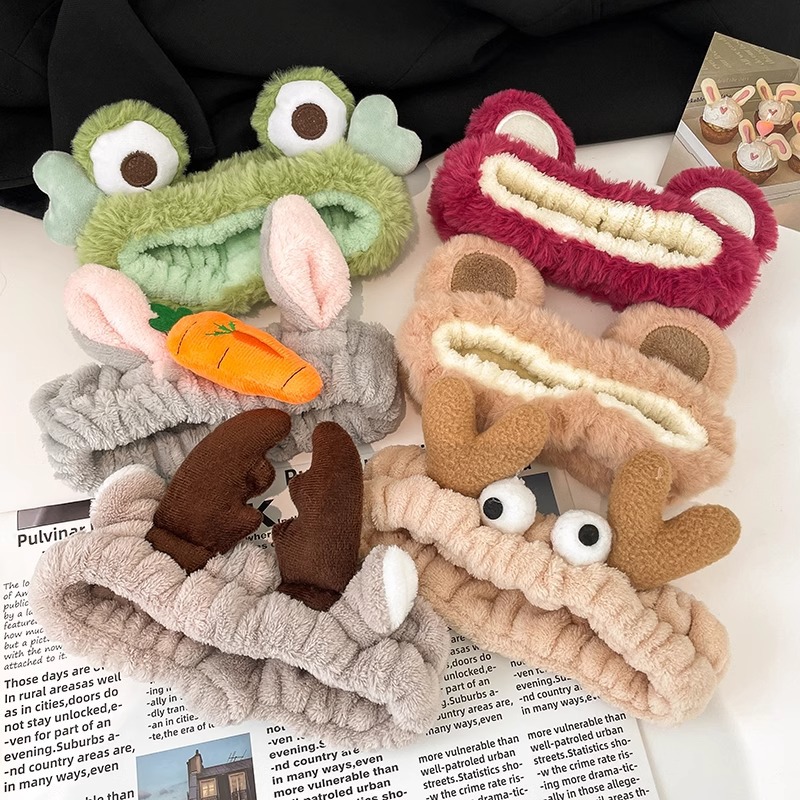 Diadema de felpa de dibujos animados de otoño e invierno