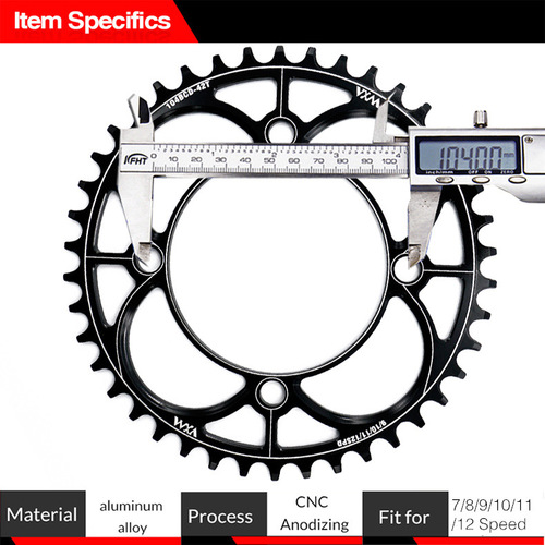VXM mountain bike sprocket 104BCD positive and negative tooth single disc 40T 42T 46 50T bicycle single speed disc