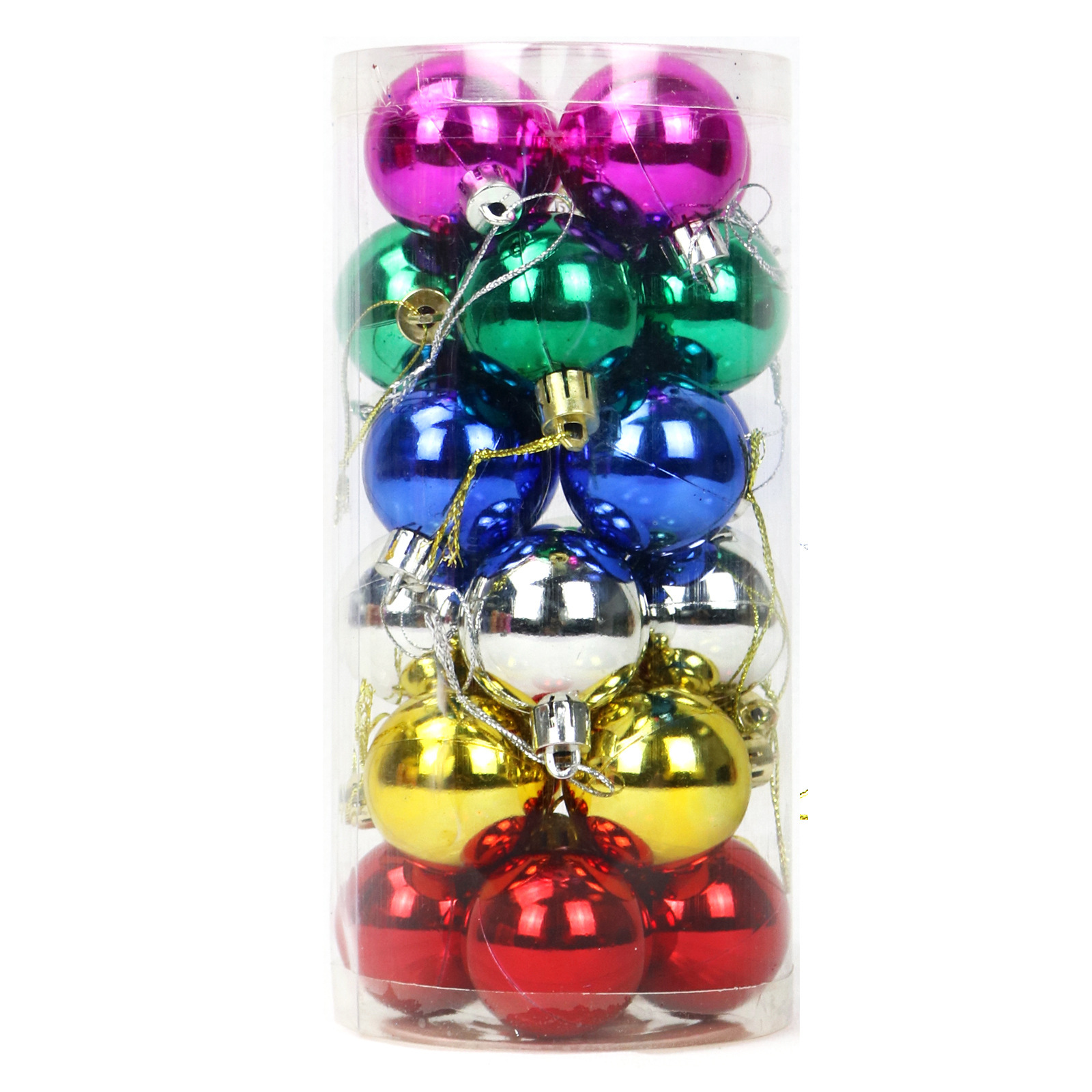 En stock suministro 24 bolas de Navidad de barril creativo bolas decorativas de Navidad bolas de plástico mate al por mayor regalos de Navidad