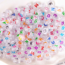 彩色透明字母珠手链DIY创意可爱小众手工制作项链亚克力珠子配件