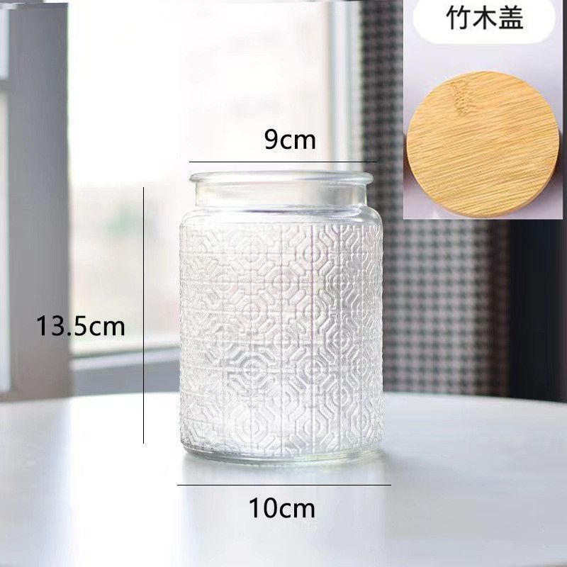 雕花海棠玻璃密封储物罐厨房家用干果零食大容量收纳喜糖罐食品级|undefined