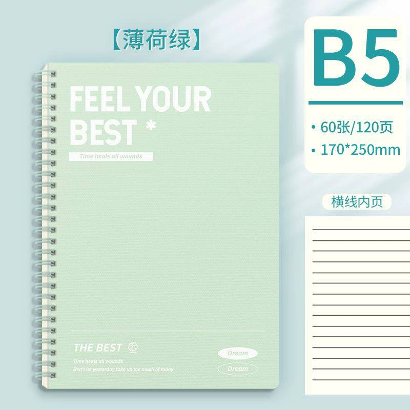 Spiral Student Notebook, Thick Pages for Elementary & Secondary, A5/B5 Pastel Covers