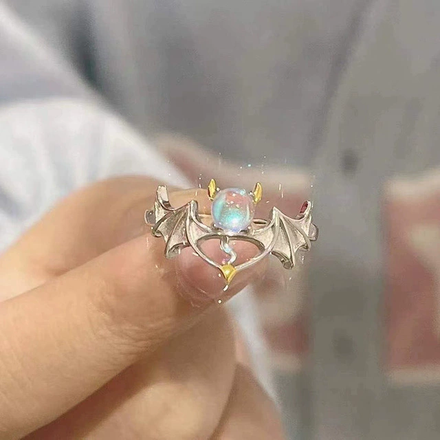 Adjustable Retro Ring, Moonstone Accent, Small Light-Luxury Style for Index Finger