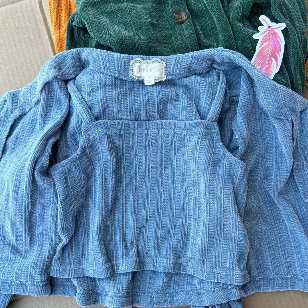 24 nuevos abrigos de niños de otoño de marca europea y americana abrigos de niñas de dos piezas