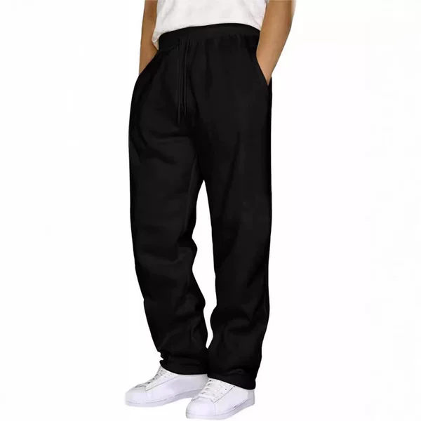 Amazon Autumn Casual Fashion Men's Loose Overalls Pocket Lace-up Straight Trousers Comfortable Sport