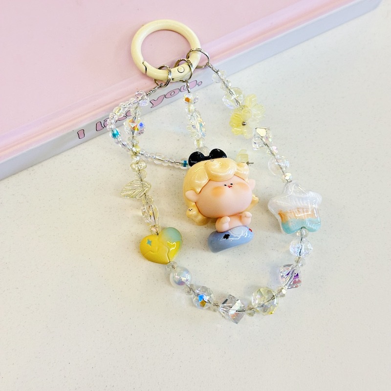 Genuine Lilith lindo grano pintura al óleo estrella nueva aleación cristal resina linda cadena de teléfono móvil bolso colgante de teléfono móvil