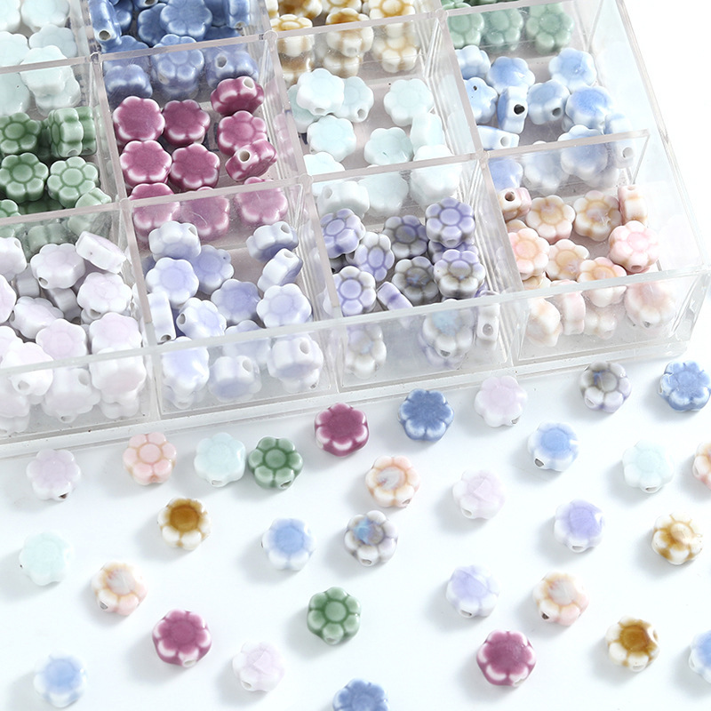 Small fresh daisy ceramic loose beads kiln straight hole beads diy accessories mixed bracelet bracelet accessories ceramic beads Small fresh daisy ceramic loose beads kiln straight hole beads diy accessories mixed bracelet bracelet accessories ceramic beads