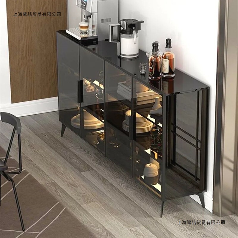 Slate Sideboard Modern Simple Wine Cabinet Light Luxury High-End Glass Door Home Kitchen Integrated Wall Living Room Storage
