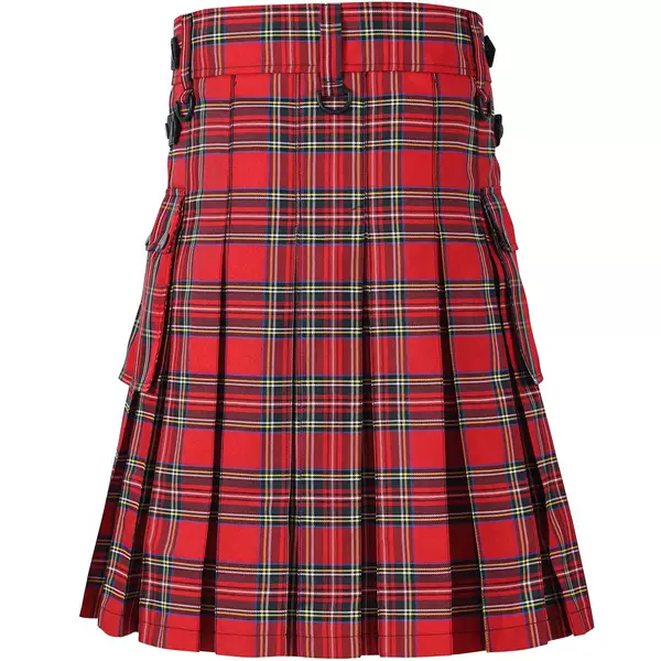 European and American Hot Selling Spring and Summer Men's Scottish Holiday Skirt Plaid Contrast Color Pleated Skirt Cross Border AliExpress Amazon