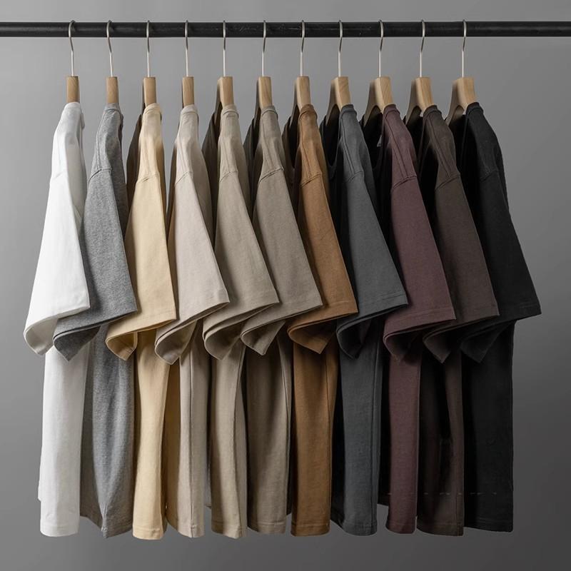 Summer Heavyweight Pure Cotton Comfortable and Skin-Friendly Short-Sleeved T-Shirt, Loose, Casual, Neat, Fashionable, Everyday Basic Top