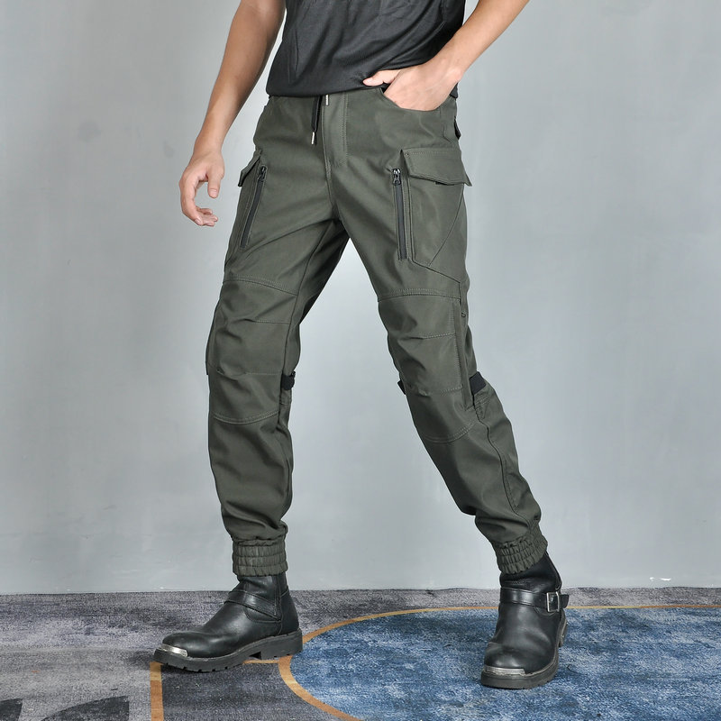 VOLERO motocicleta montar pantalones impermeable a prueba de viento transpirable elástico cintura alta motocicleta anti-caída pantalones alargados equipo de protección