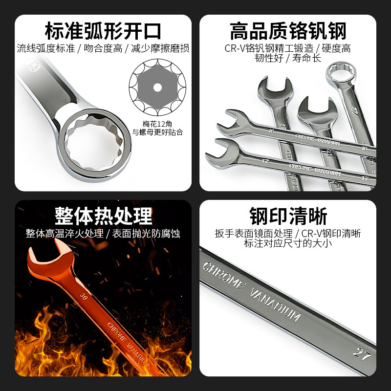 Llave de doble propósito N ° 13 14 llave de ciruela Llave abierta doble llave de ciruela llave universal herramienta traje 10