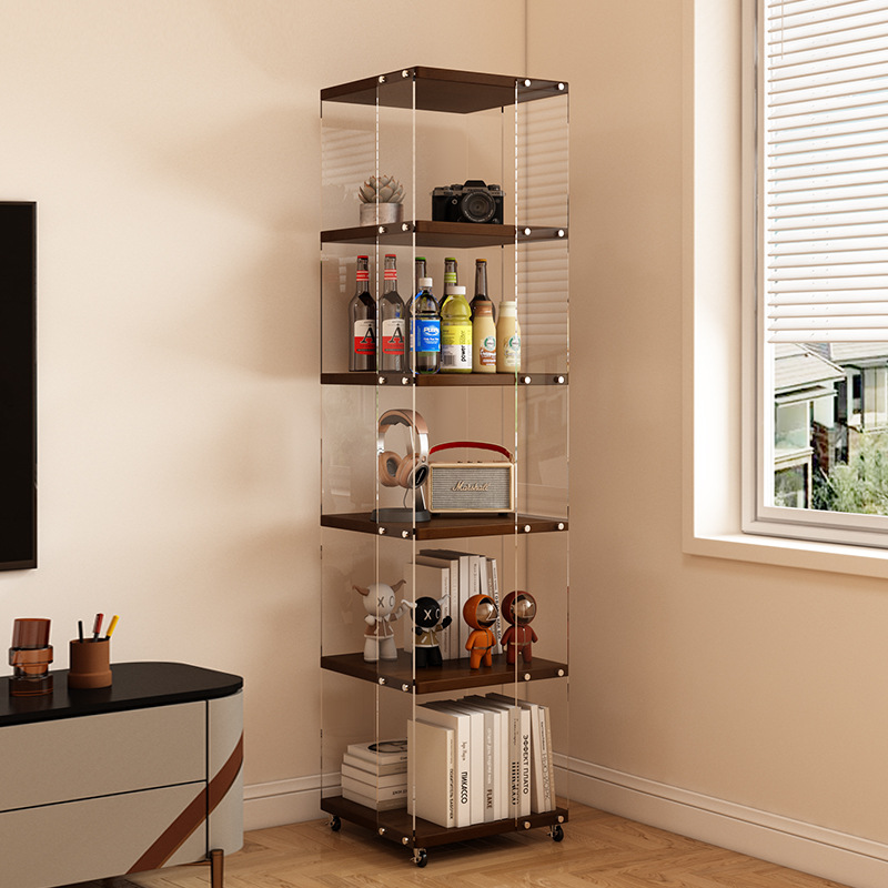 Rotating Bookshelf 360-Degree Bookcase Space-Saving Kidsren's Floor-Standing Picture Book Shelf Simple Home Student Simple Storage Rack