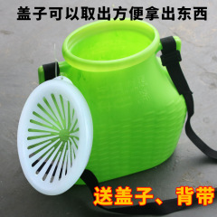 新款魚簍子塑料加厚裝魚黃鱔螃蟹泥鰍小龍蝦釣魚海鮮漁具背簍魚桶