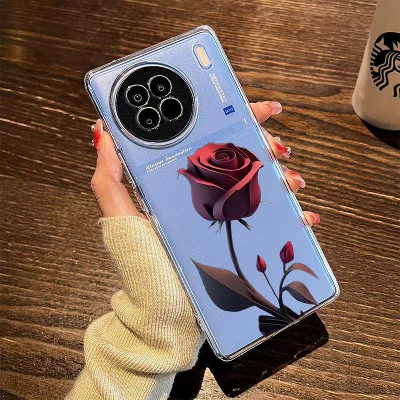 Simple Rose es adecuado para el nuevo Huawei P70 Space Shell Honor 100pro alta transparencia mate60 todo incluido NOVA12
