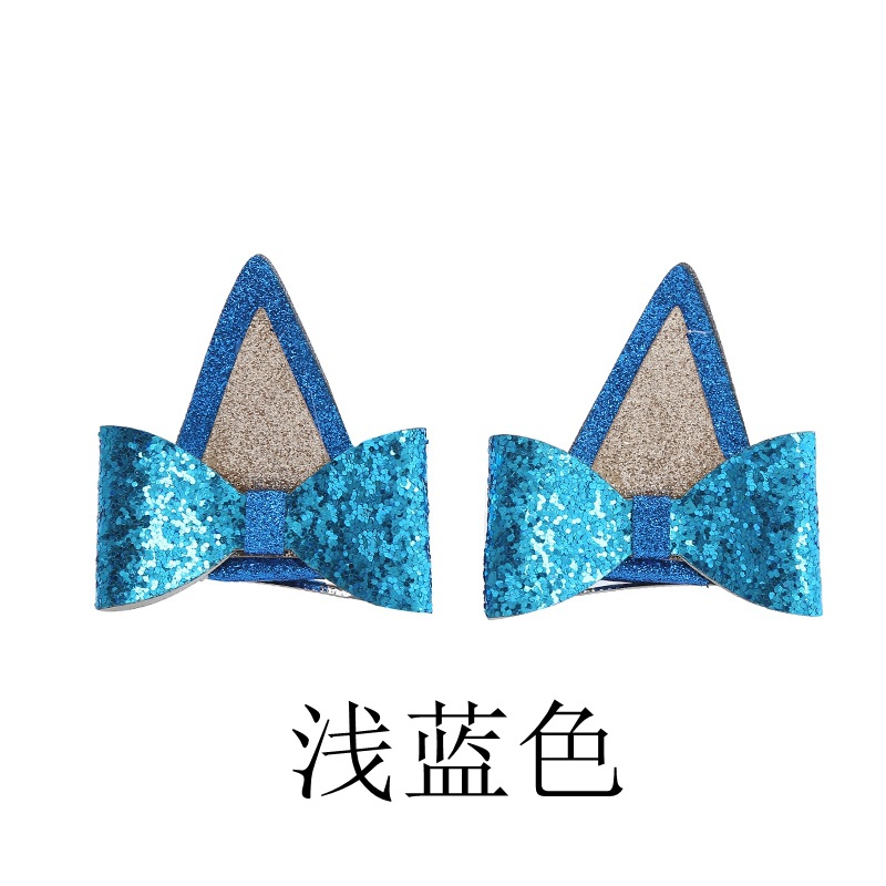 La horquilla de los niños nuevo lindo brillante gato oreja arco clip festival princesa partido tridimensional tocado de los niños