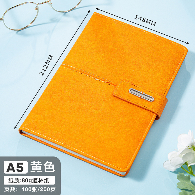 商务搭扣A5记事本金属扣笔记本礼盒装可印logo企业办公会议记录本|undefined