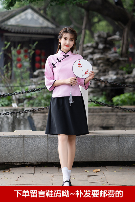 民国学生服女子五四青年服復古民国風学生服中山服合唱舞台公演班服|undefined