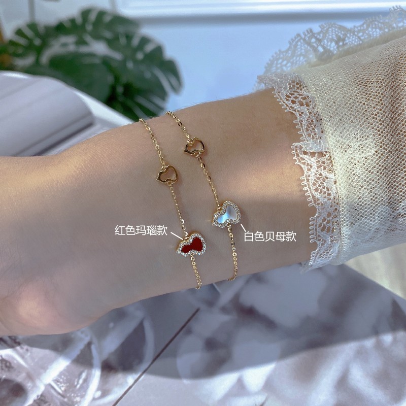 新商品の白貝の母の瓢箪の銀のブレスレットの女性のジルコンの軽くて豪華で優雅なファッションの簡単な気質のネットの赤い瑪瑙の手は飾ります。|undefined