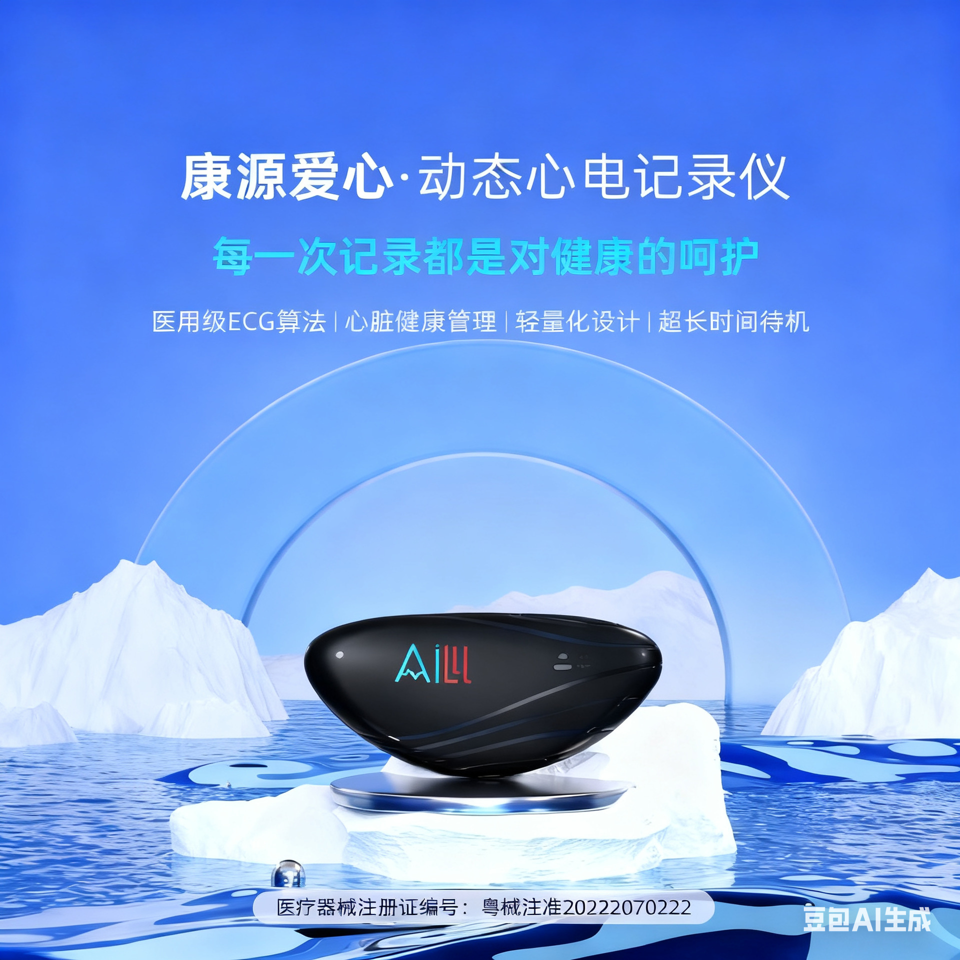 24小时心电监护仪心电检测仪便携家用心电仪心电图机心率心脏