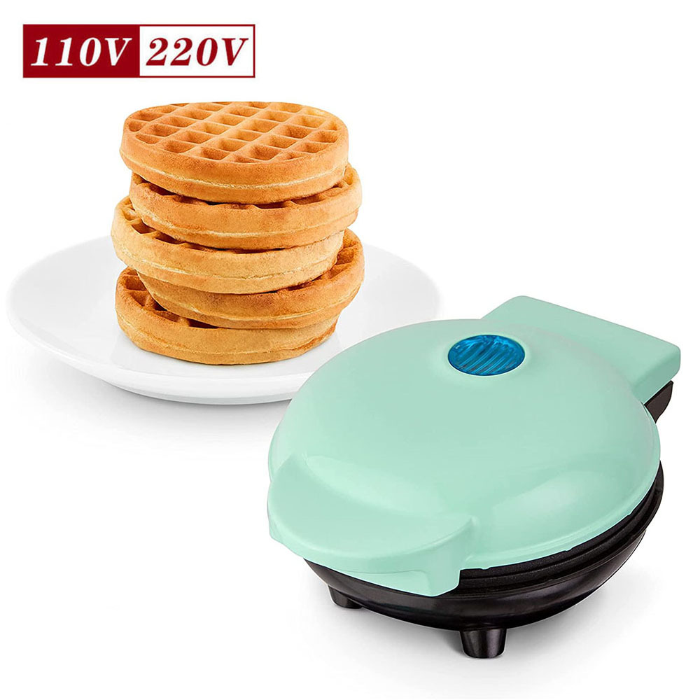 美规110v迷你早餐机爱心形华夫机圆形华夫饼机圆饼机waffle maker