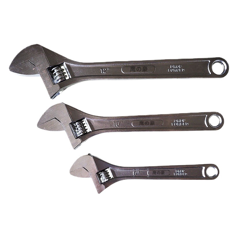 Precio de fábrica herramienta llave ajustable de acero cromado llave ajustable americana de 8 pulgadas de 10 pulgadas llave ajustable de 12 pulgadas
