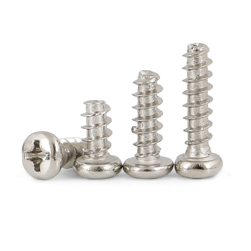 十字圆头平尾自攻螺丝镀镍PB圆形盘头自攻螺钉M1.2M2M2.6M3M3.5M4