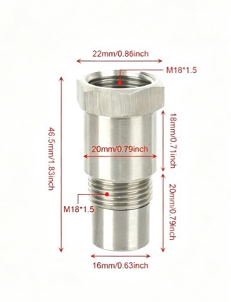 Manufacturer Cross-Border Supply of Automotive Precision Hardware Engine Parts M18*1.5 Oxygen Sensor Extension Connector