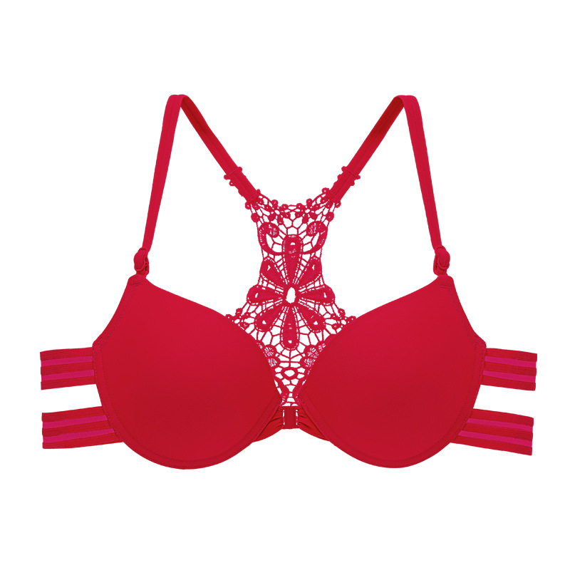 Shantou ropa interior comercio exterior spot frontal hebilla belleza de espalda sujetador sexy reuniendo brillante sin marcas de verano de espalda abierta sujetador pequeño