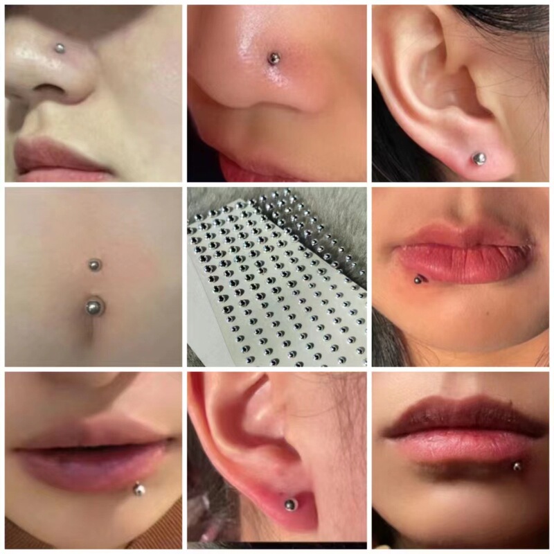 Net red nose nail drill glue-free self-adhesive European and American devil nail non-perforated Halloween children's cool girl punk style