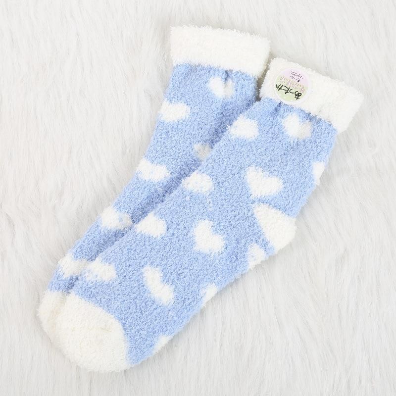 Invierno flanger calcetines de terciopelo de coral de color sólido caliente engrosada toalla Calcetines de piso de terciopelo medio al por mayor