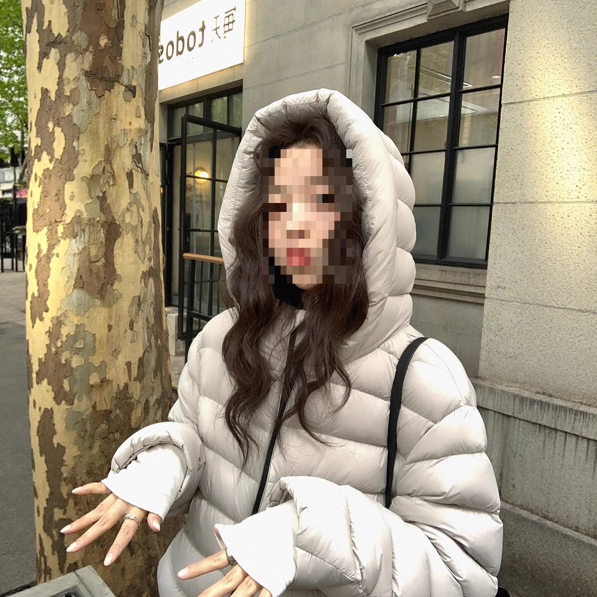 New National Standard 90 White Duck down Outdoor Short Casual Hooded Korean-Style Ribbed Jacket for Women, Same Style as Popular Influencers