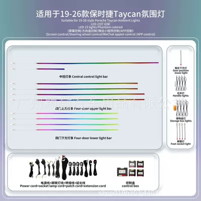 Porsche Taycan 19-26 modelləri üçün 64 rəngli daxili ətraf işıqlandırma