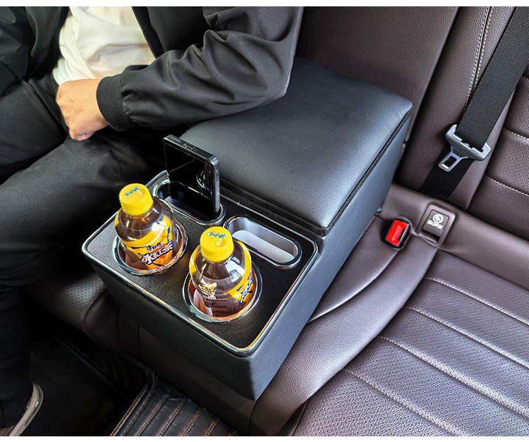 Universal Rear Seat Center Armrest Storage Box Organizer for Trucks, Cars, Suvs, Second Row