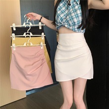 2024韩版夏季新款气质高腰性感黑色不规则显瘦辣妹短裙