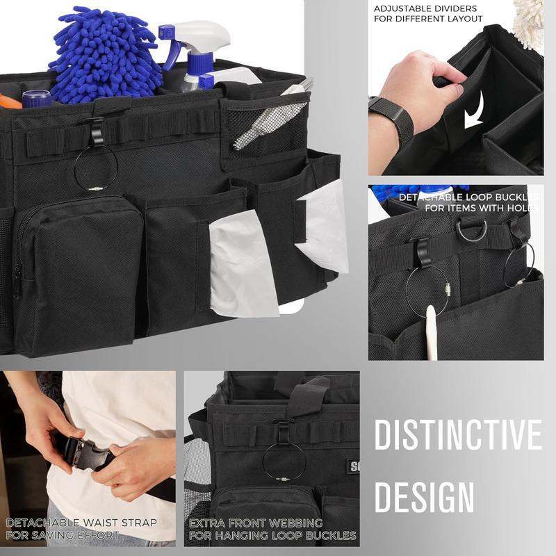 Wearable Cleaning Caddy Bag Supplies Organizer with Handle &|undefined
