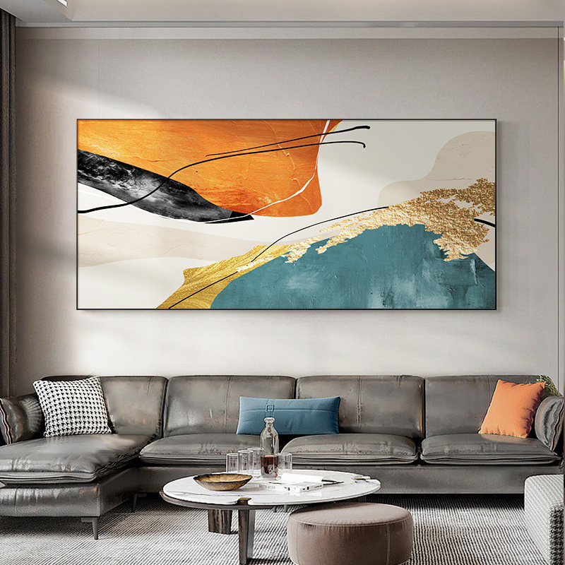 Modern Minimalist Living Room Painting Sofa Background Wall Decorative Painting Banner Abstract Line Art Hanging Painting High-End Mural