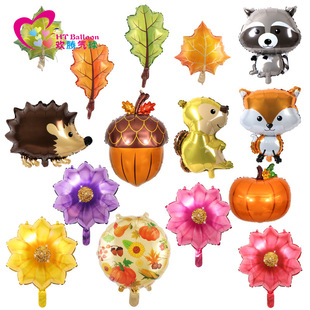 Cross-Border Thanksgiving Harvest Sycamore Leaves Flowers Pine Cones Pumpkins Sunflowers Maple Leaves Turkey Party Decoration Props