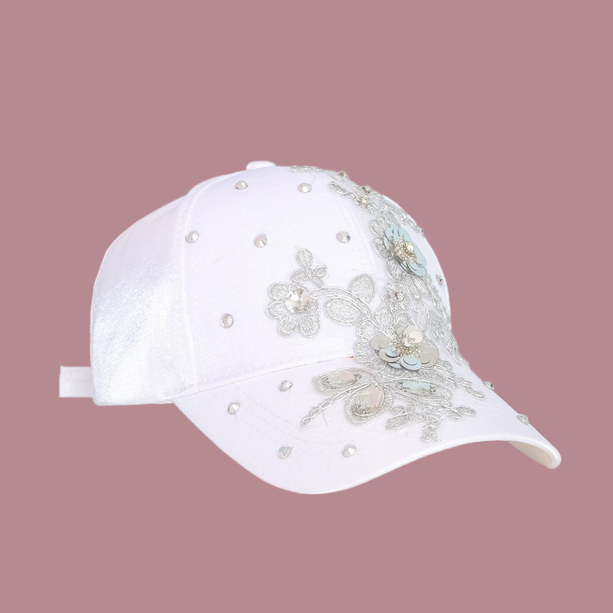 fashion widebrimmed sequin flower sunshade cap wholesalepicture2