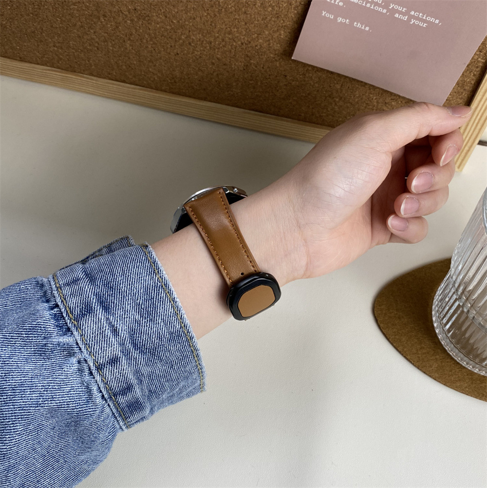 Sobib Samsungi ja Huawei moodsa stiiliga kellarihmadele, 20 mm ja 22 mm, Nautiluse magnetilise kokkupandava pandlaga nahast kellarihmadele._voghion.com