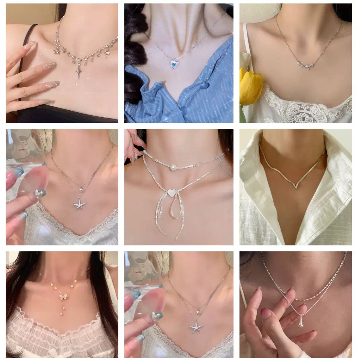春夏季精致双层海星珍珠项链女轻奢小众颈链设计感高级锁骨链配饰