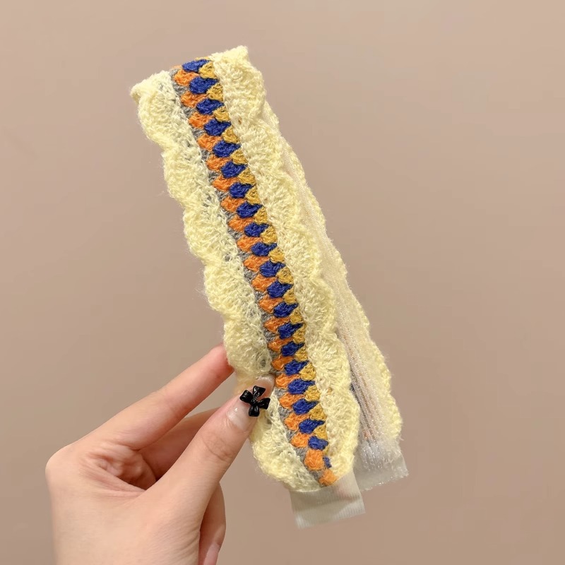 Pastoral viento de punto velcro broche frente de mujer fresa acabado artefacto para adultos broche de cabello 2025 nueva banda de cabello