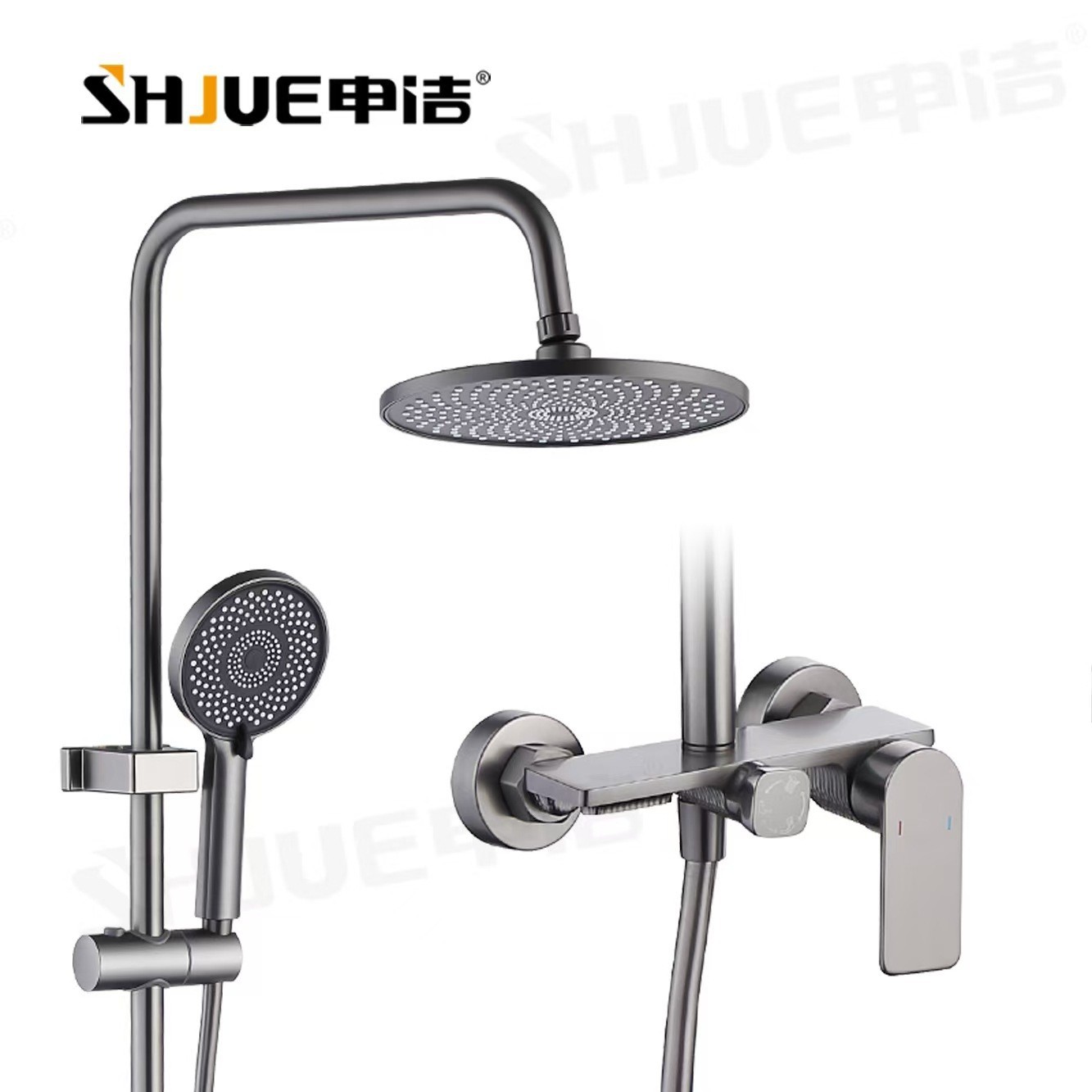 Mayorista simple bronce moderno cuatro series ducha de ducha de ducha de baño presurizado casero ducha de ducha de ducha de un conjunto completo