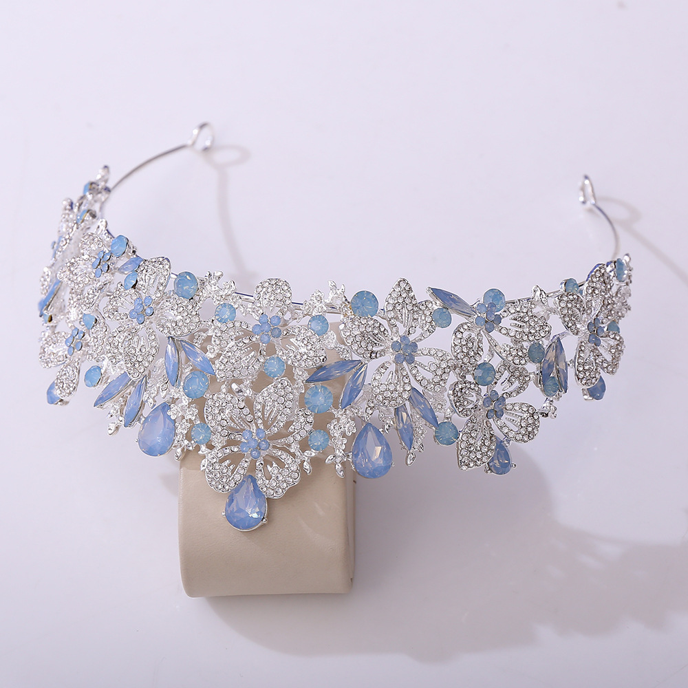 357g Weight Crown Hair Accessories Type 1 Piece Quantity Wedding, Birthday, Festival Occasion Alloy Material Leaves Pattern All Seasons Season Women's Gender Diamond Design Simple Style, Shiny Style Simple Style Shiny Women's Leaves Alloy Diamond Crown 14